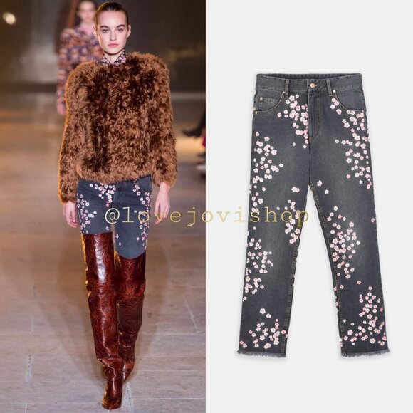 Isabel Marant Denim - NWT! Runway Collectors! ISABEL MARANT ‘Holan’ Cherry Blossom Embroidered Jeans